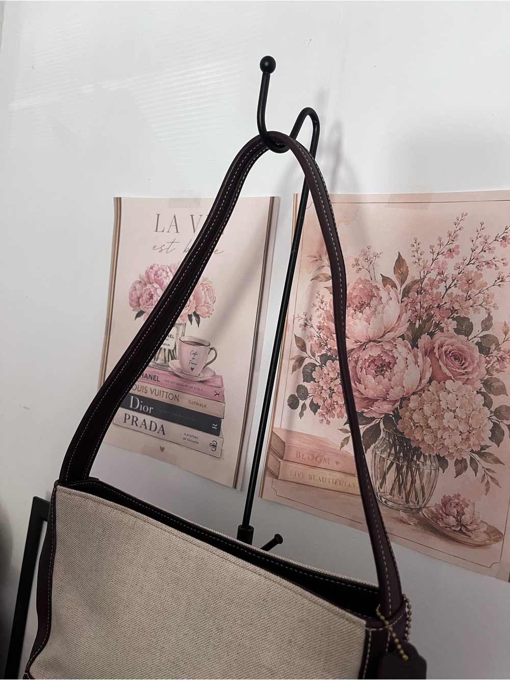 Coach Bleecker 1999 Zip 6124 italian Cotton & linen Leather Shoulder Bag - Picture 4 of 6